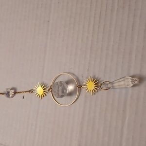 4/$60 Elegant Gold Sun & Crystal Dangle Sun Catcher